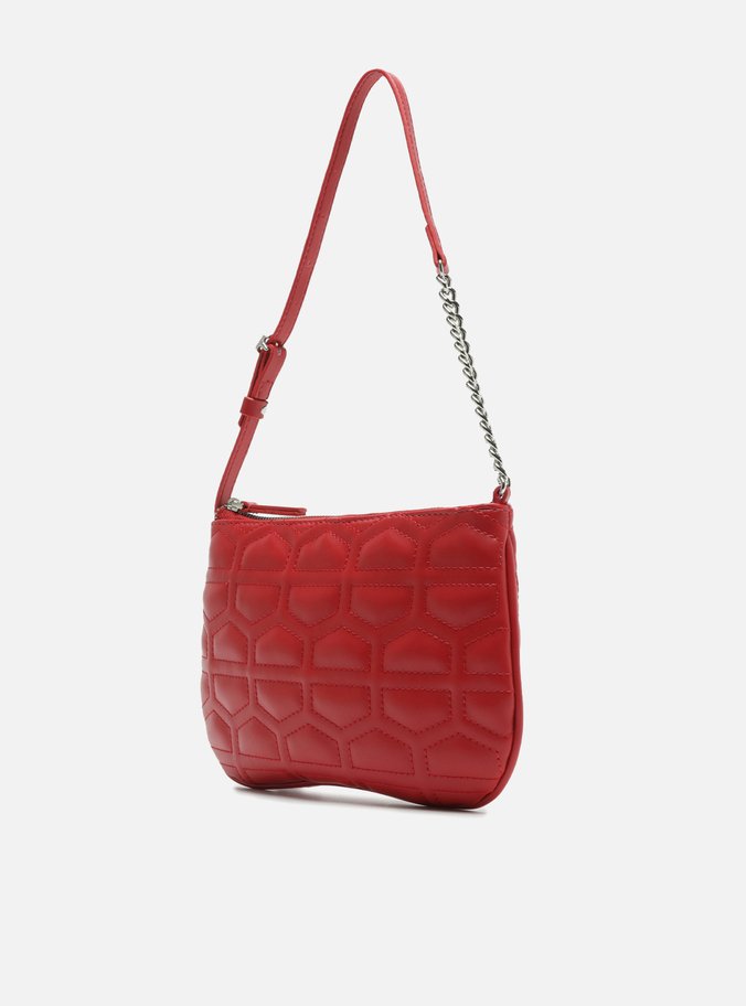 Bolsa Tiracolo Vermelha Matelassê Pequena Corrente