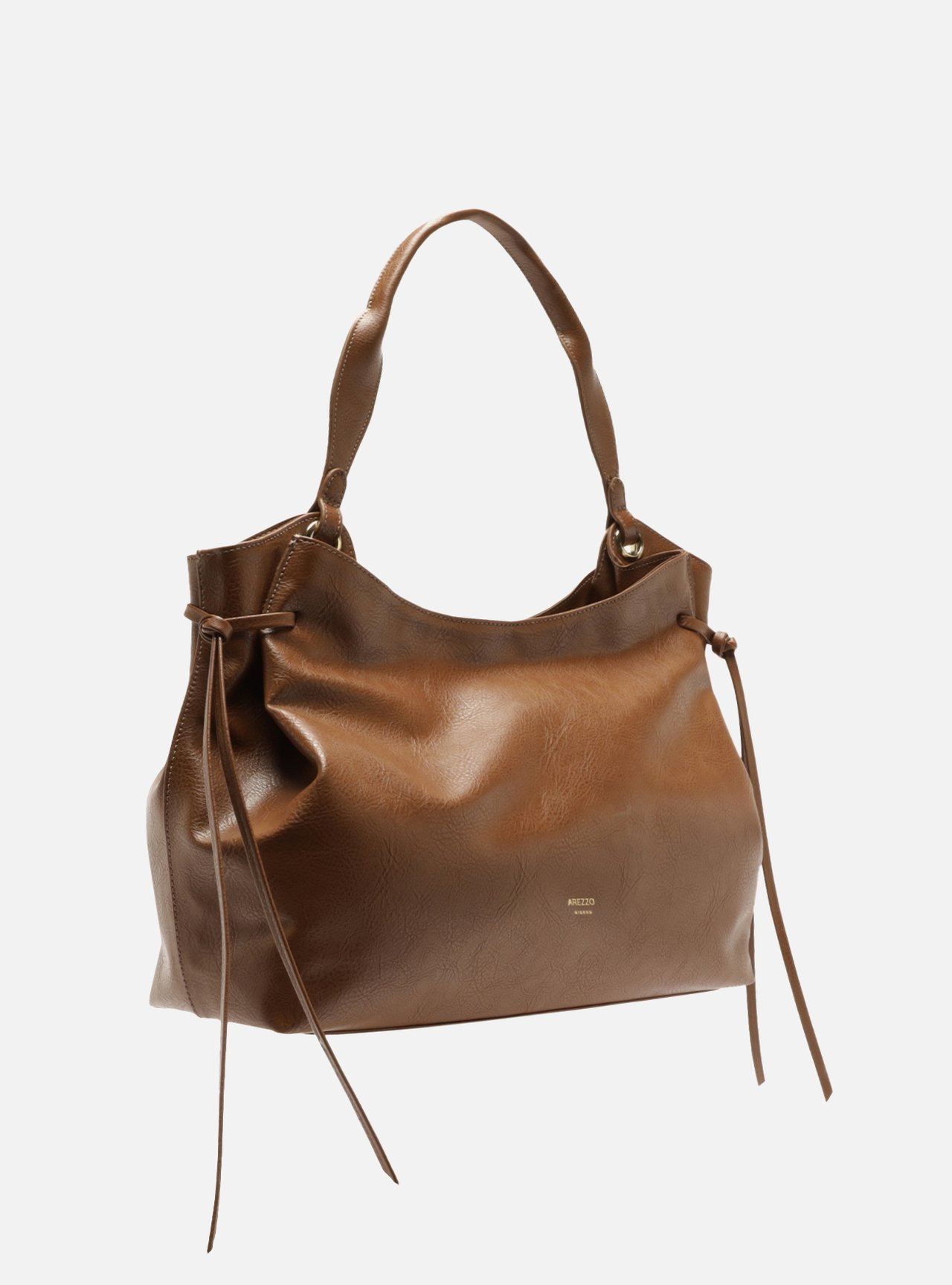 Bolsa Hobo Marrom Grande Franzida — foto 5