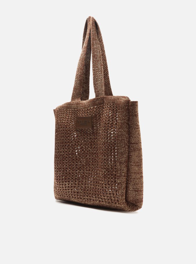 Bolsa Shopping Marrom Metal Mônaco Grande