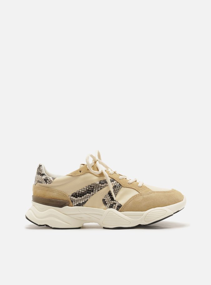 Tênis Marrom Solado Esportivo Suede Textura Snake