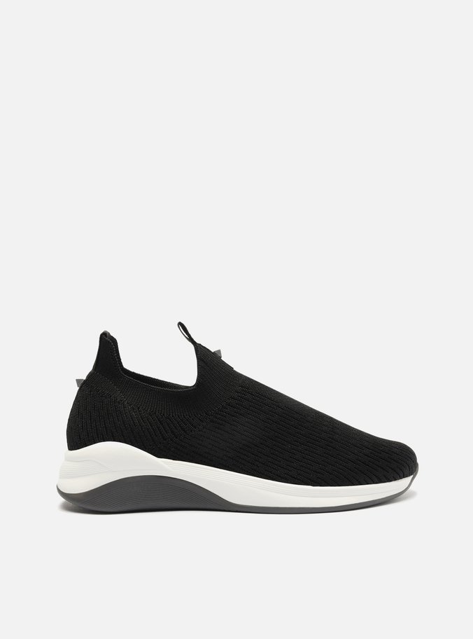 Tênis Slip On Preto Knit Studs