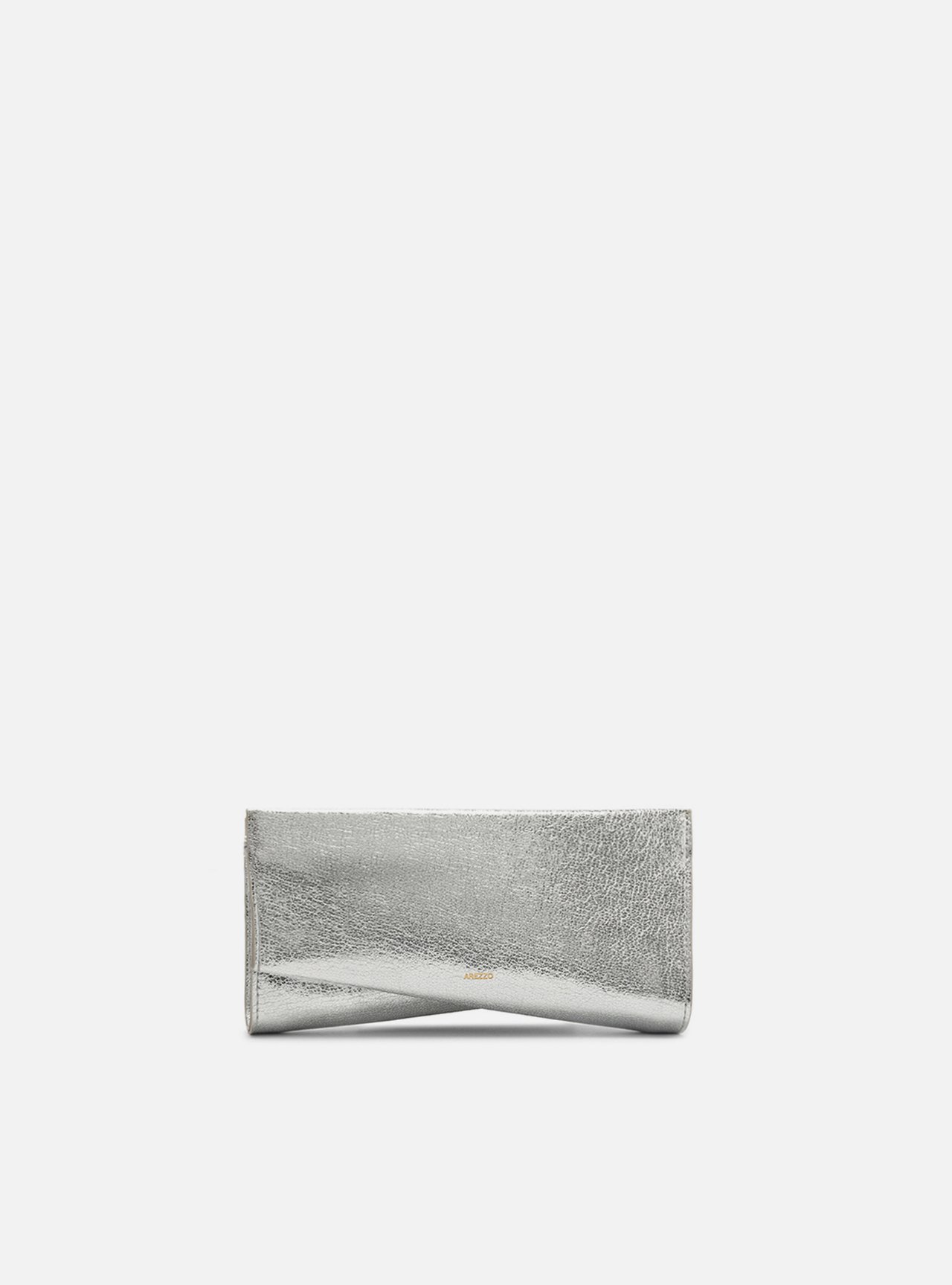 Bolsa Clutch Prata Pequena Detalhe Dourado — foto 1