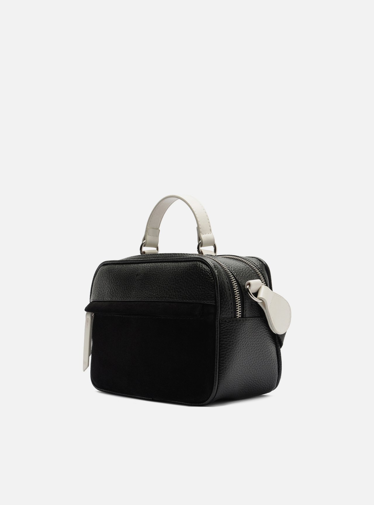Bolsa Tiracolo Preta Prione Média Branca — foto 2