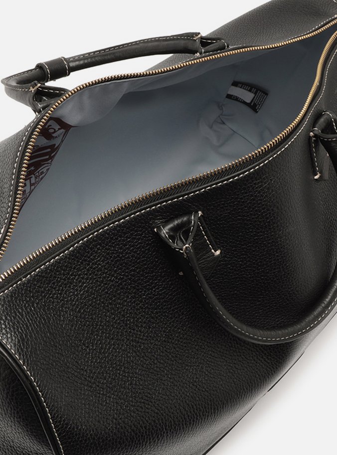 Bolsa de Viagem Preta Couro  Grande