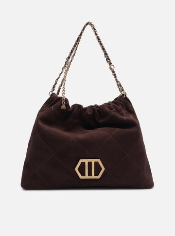 Bolsa Hobo Marrom Couro Acamurçado Esther Grande