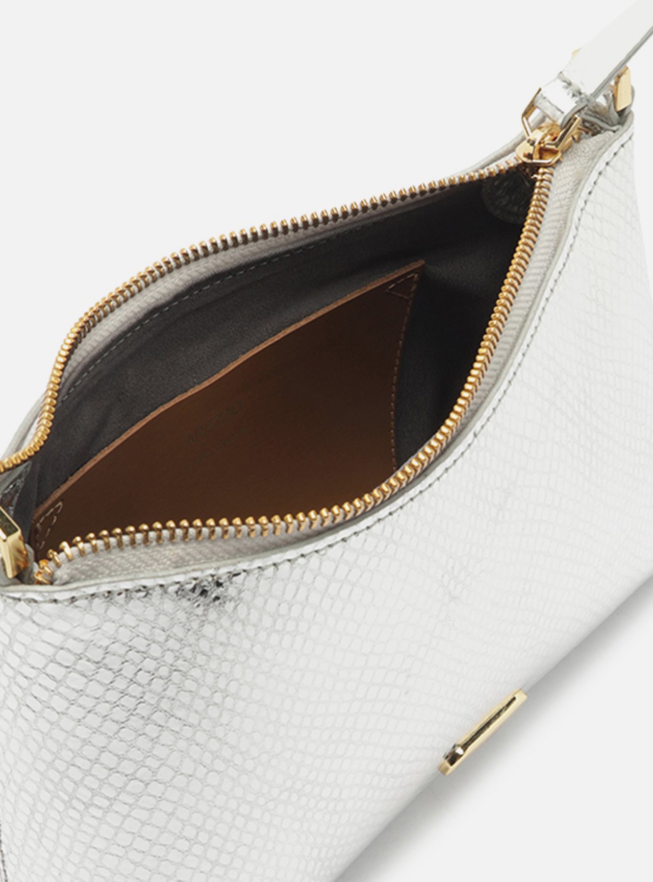 Bolsa Tiracolo Prateada Snake Pequena Corrente — foto 4