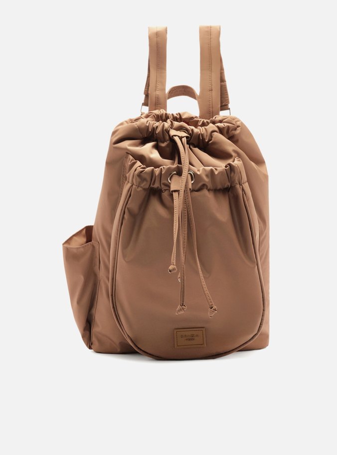 Mochila Raqueteira Marrom Nylon Média Brizza
