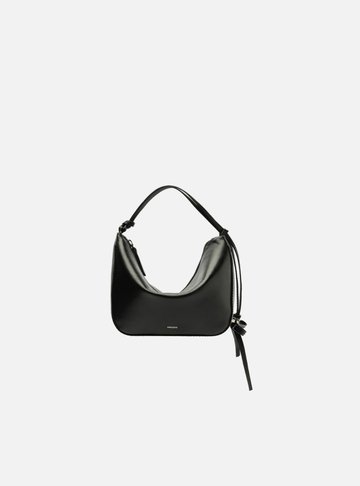 Bolsa Tiracolo Preta Couro Pequena Alças Mix