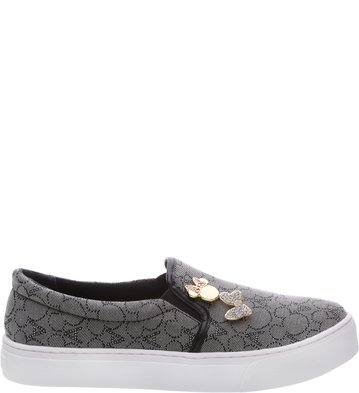 Disney x Arezzo | Tênis Slip On Jacquard Preto