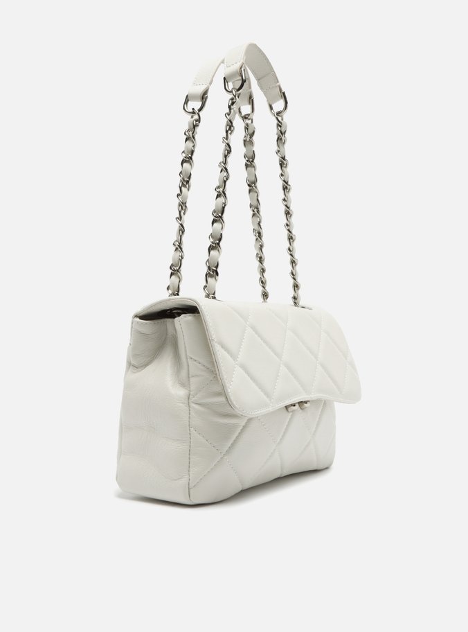 Bolsa Tiracolo Branca Couro Mizz Média