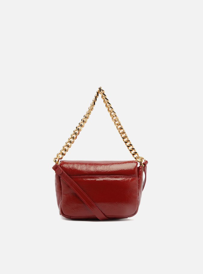 Bolsa Tiracolo Vermelha Couro Pequena Puffer