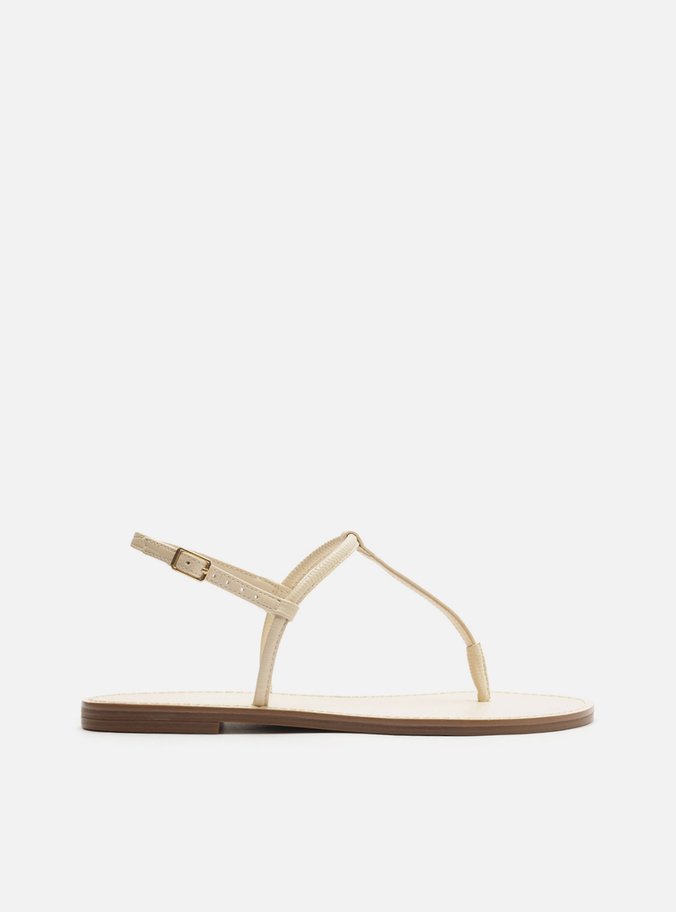 Sandália Rasteira Branca Lizard Slim