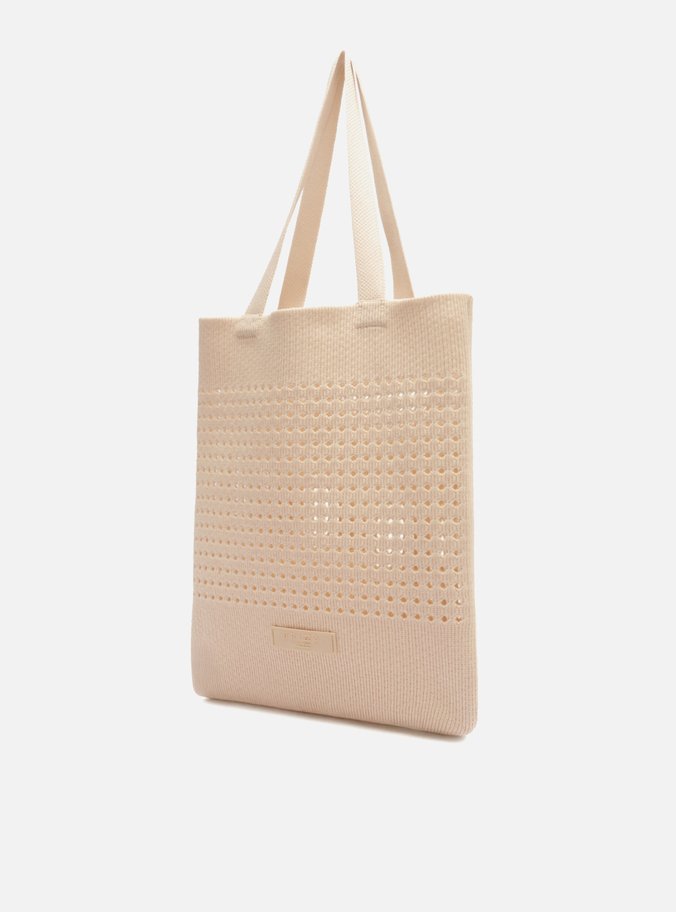 Bolsa Shopping Crochê Off-White Grande Brizza