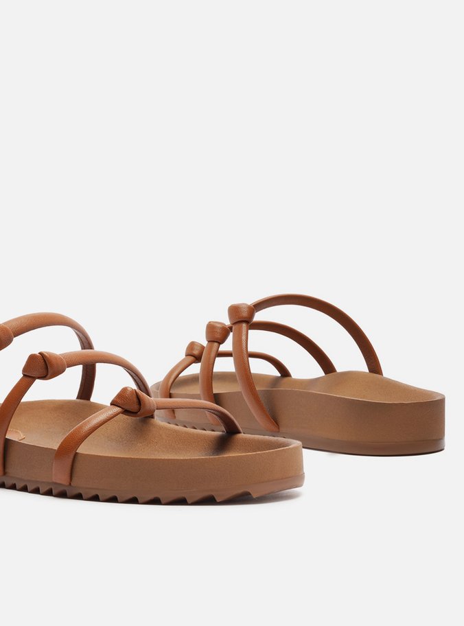 Papete Marrom Flatform Tiras Nó