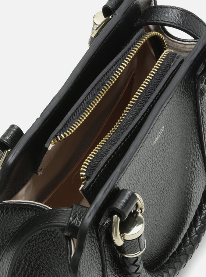 Bolsa Tote Couro Preta Piazza Média