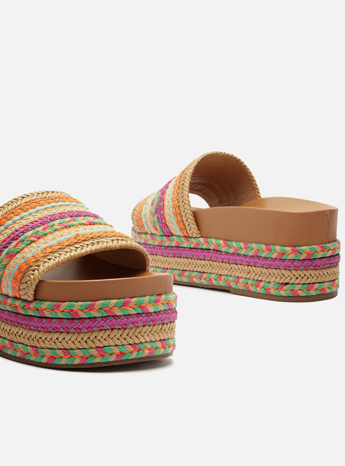 Sandália Colorida Tramada Flatform Billie