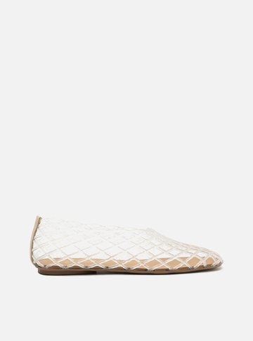 Sapatilha Branco Bico Redondo Mesh