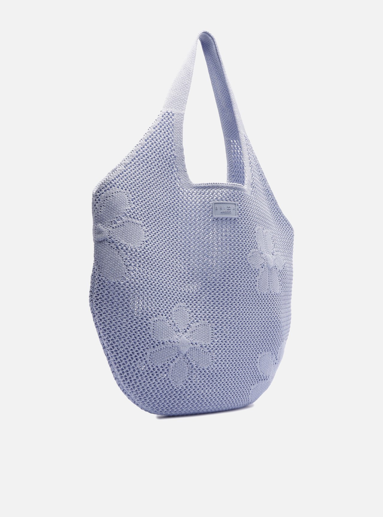 Bolsa Shopping Azul Crochê Grande Brizza — foto 5