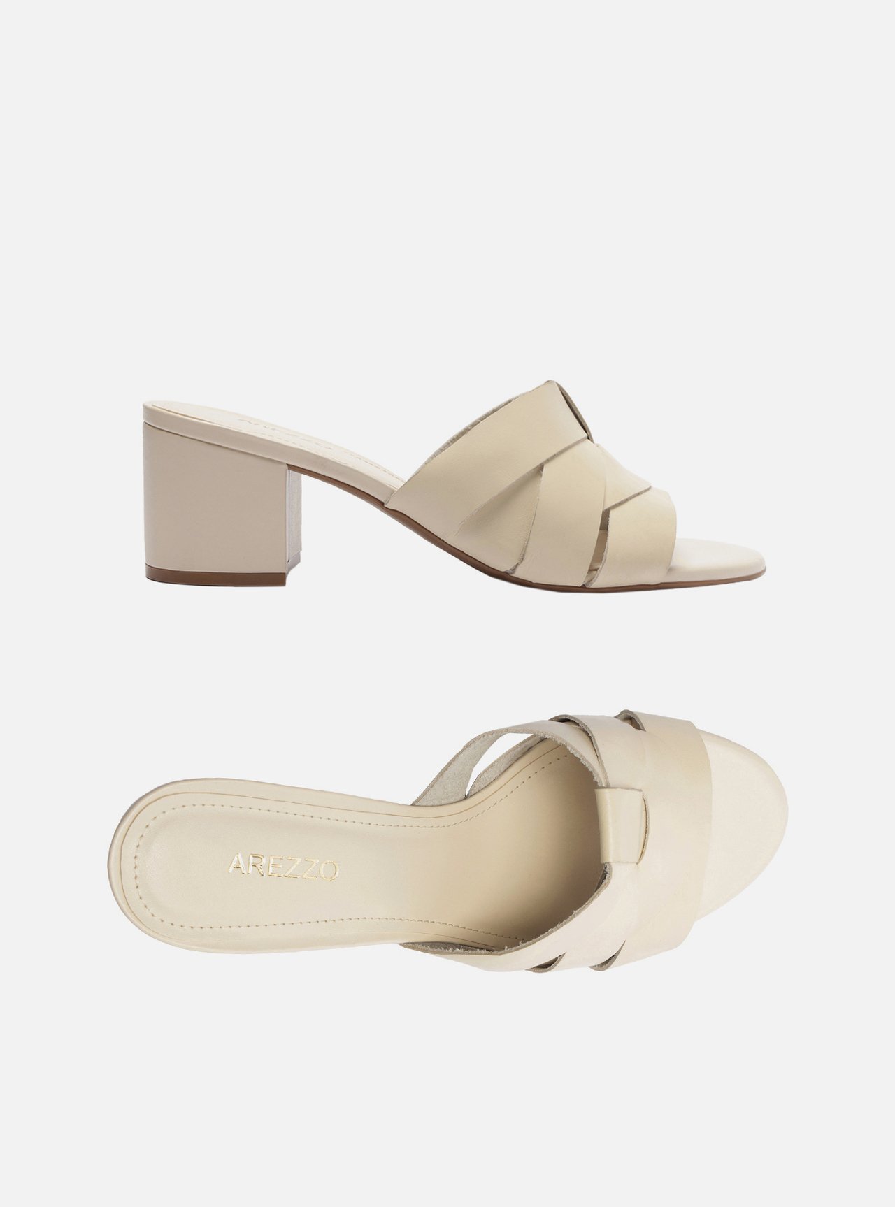 Tamanco Off-White Couro Salto Bloco — foto 5