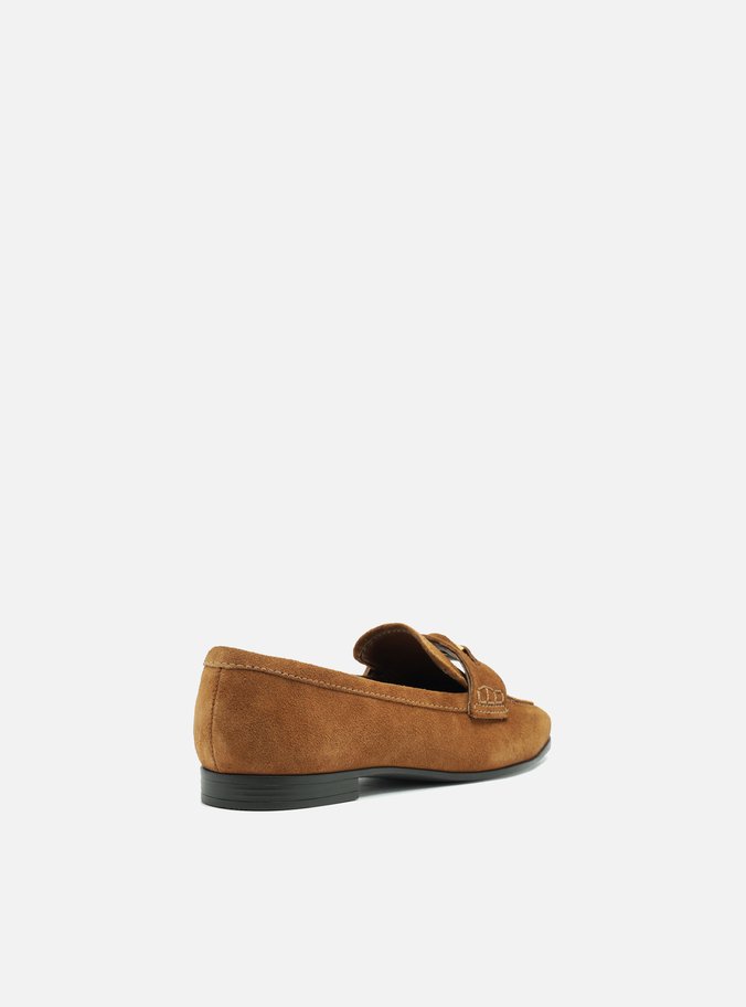 Mocassim Marrom Suede Tira Medalha
