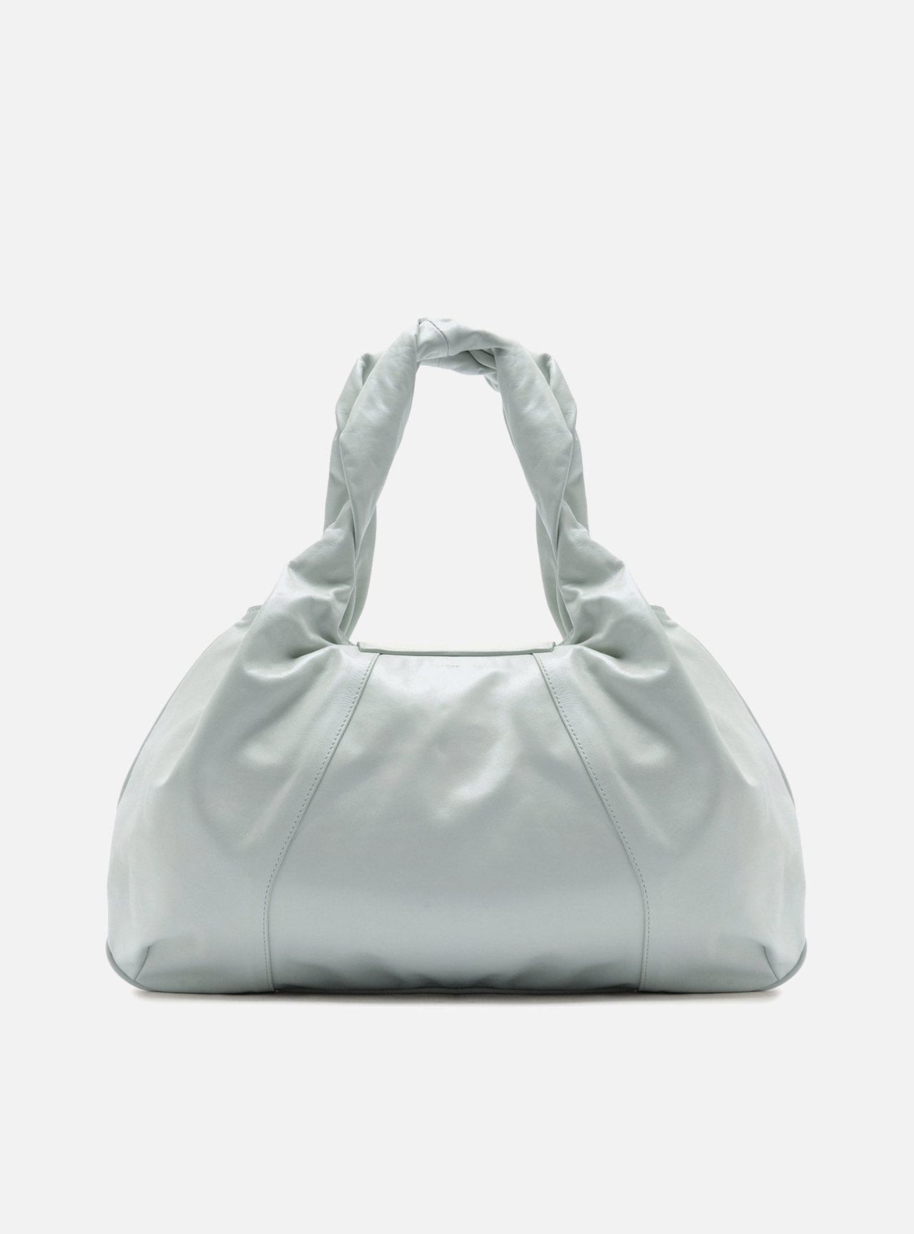Bolsa Hobo Verde Couro Grande Tiras Metal — foto 3