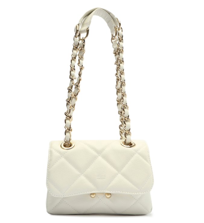 Bolsa Tiracolo Branca Couro Mizz Pequena