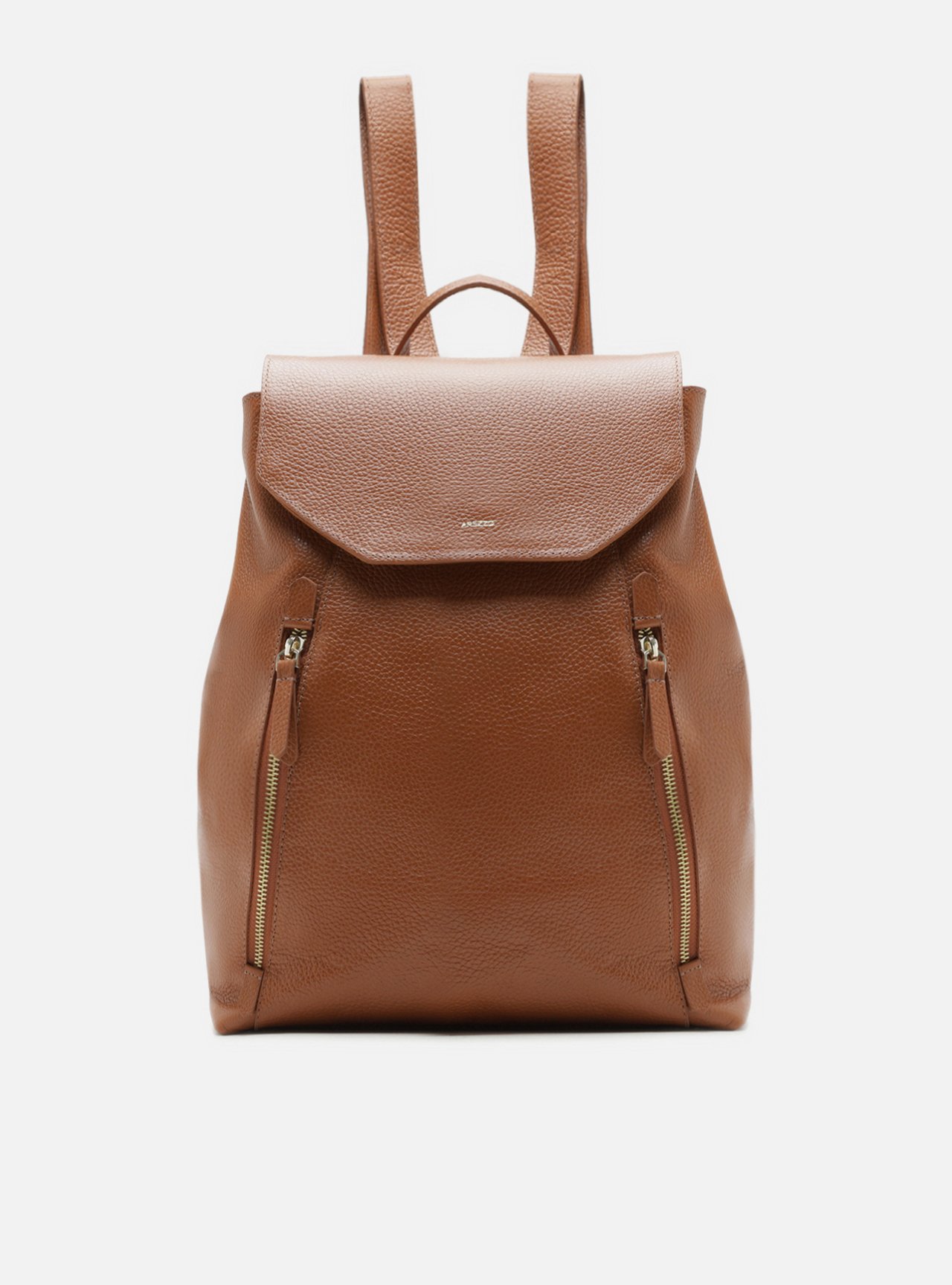 Mochila Marrom Couro Grande Bolsos — foto 1