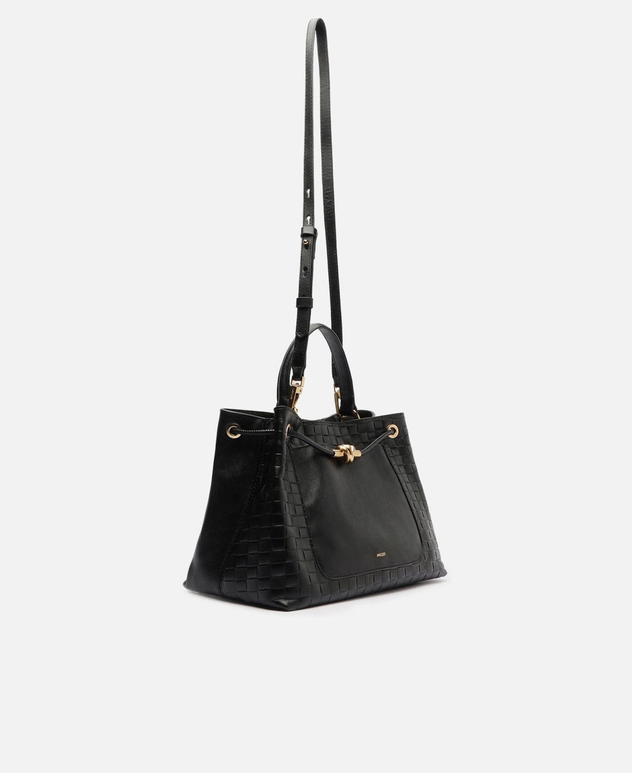 Bolsa Tote Preta Couro Grande Tressê — foto 5