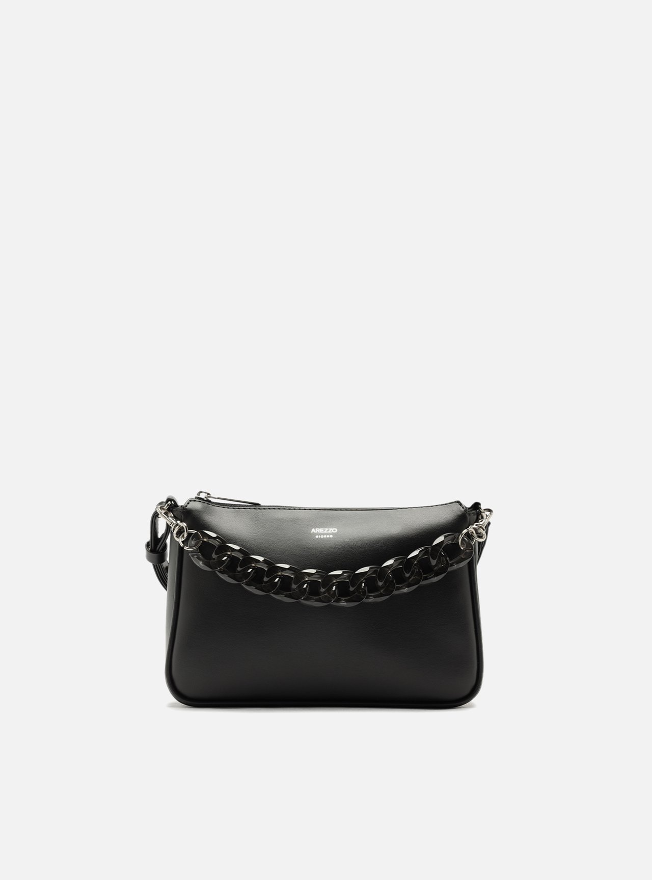 Bolsa Tiracolo Preta Iara Pequena Translúcida — foto 1
