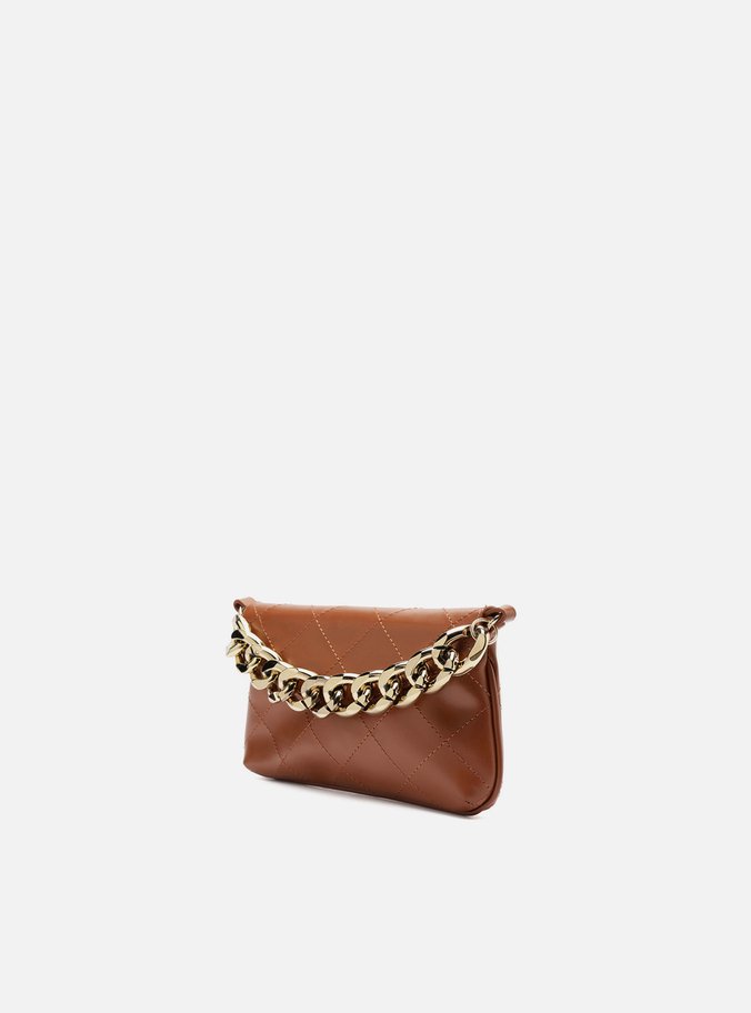 Bolsa Tiracolo Marrom Pequena Corrente