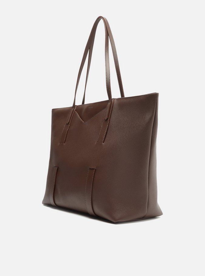 Bolsa Shopping Marrom Escura Grande Tiras Capa
