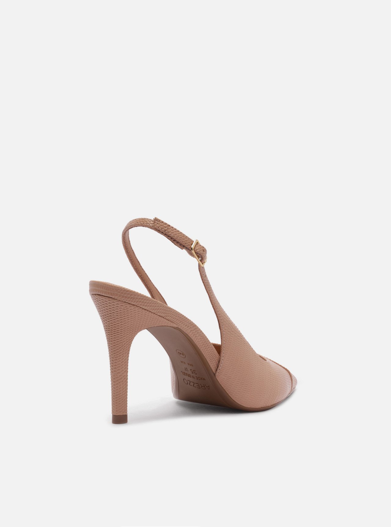 Scarpin Bege Lizard Salto Médio Slingback — foto 3