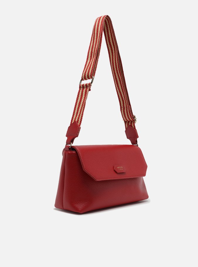 Bolsa Tiracolo Vermelha Média Alça Gorgurão