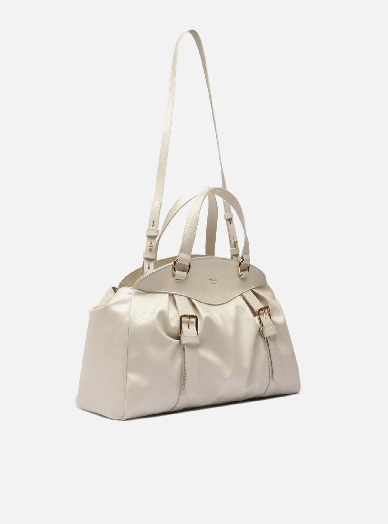 Bolsa Tote Branca Grande Franzida — foto 5