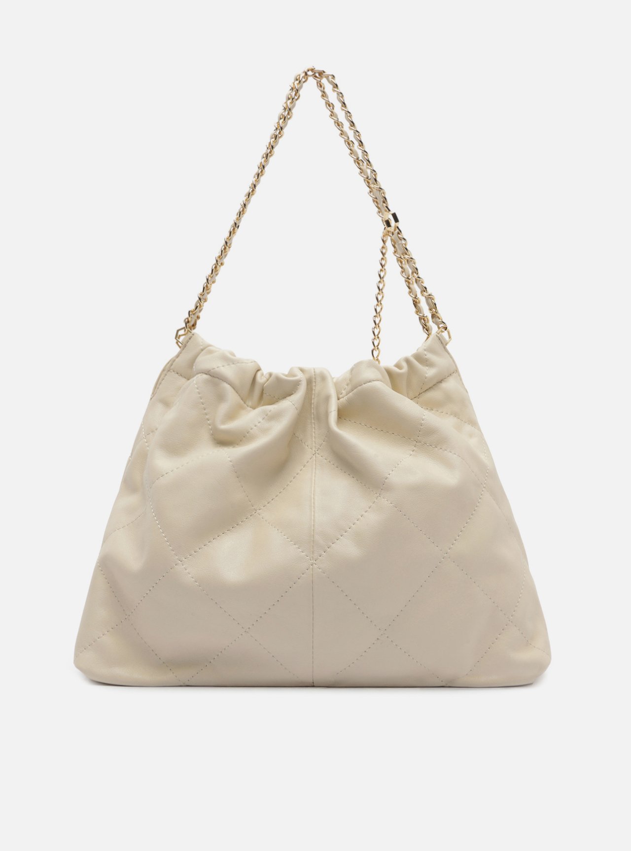 Bolsa Hobo Branca Couro Grande Matelassê Corrente — foto 3