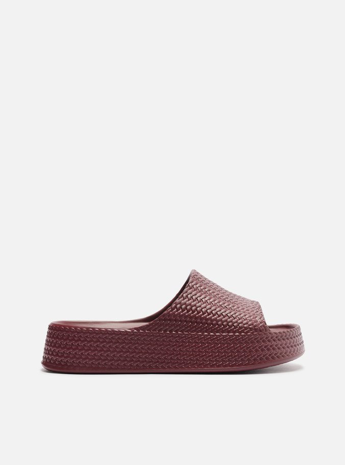 Slide Vermelho Tressê Flatform Tira