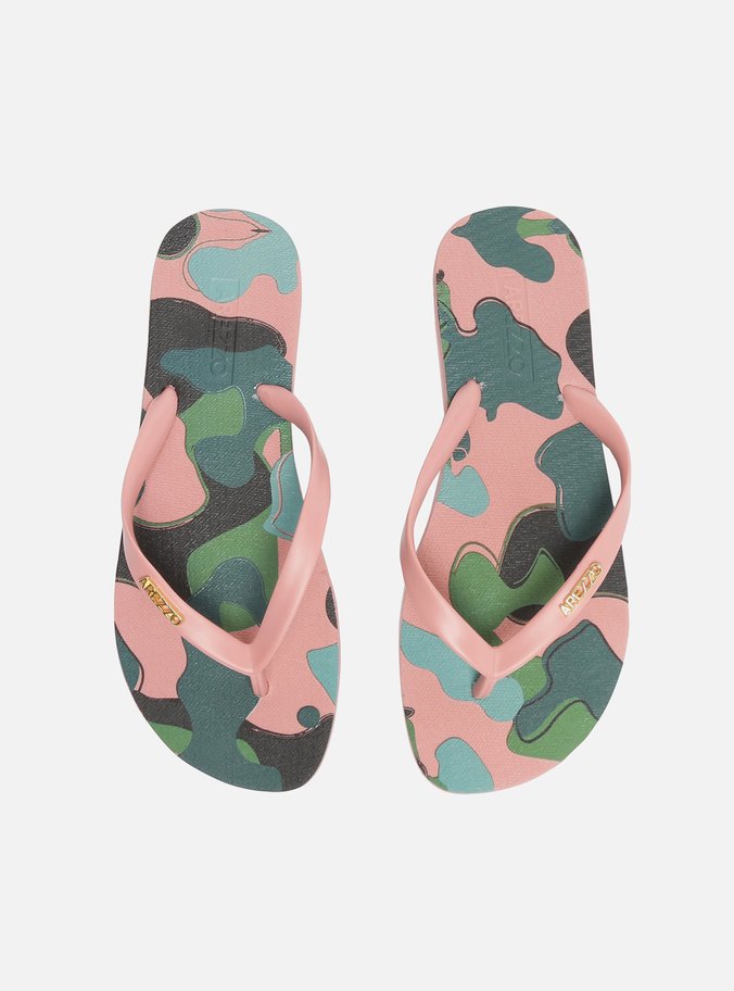 Chinelo de Dedo Camuflado Rosa Brizza