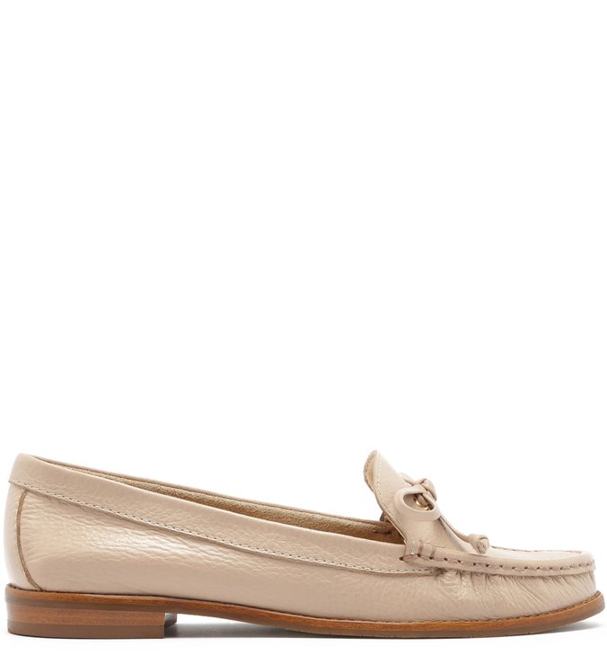 Mocassim Couro Soft Rasteiro Tiny Bow Classic Nude