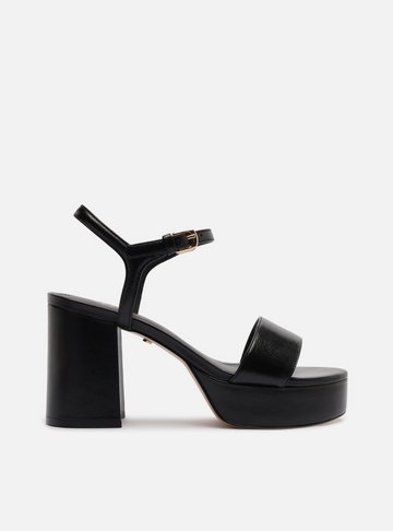 Sandália Preta Couro Meia Pata Básica