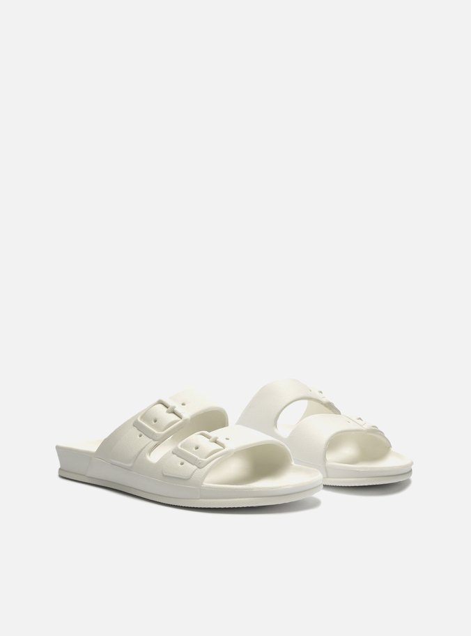 Chinelo Slide Branco Fivelas Brizza