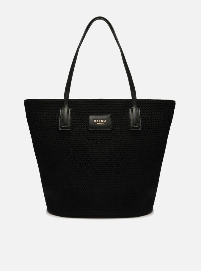 Bolsa Shopping Preta Knit Riviera Grande