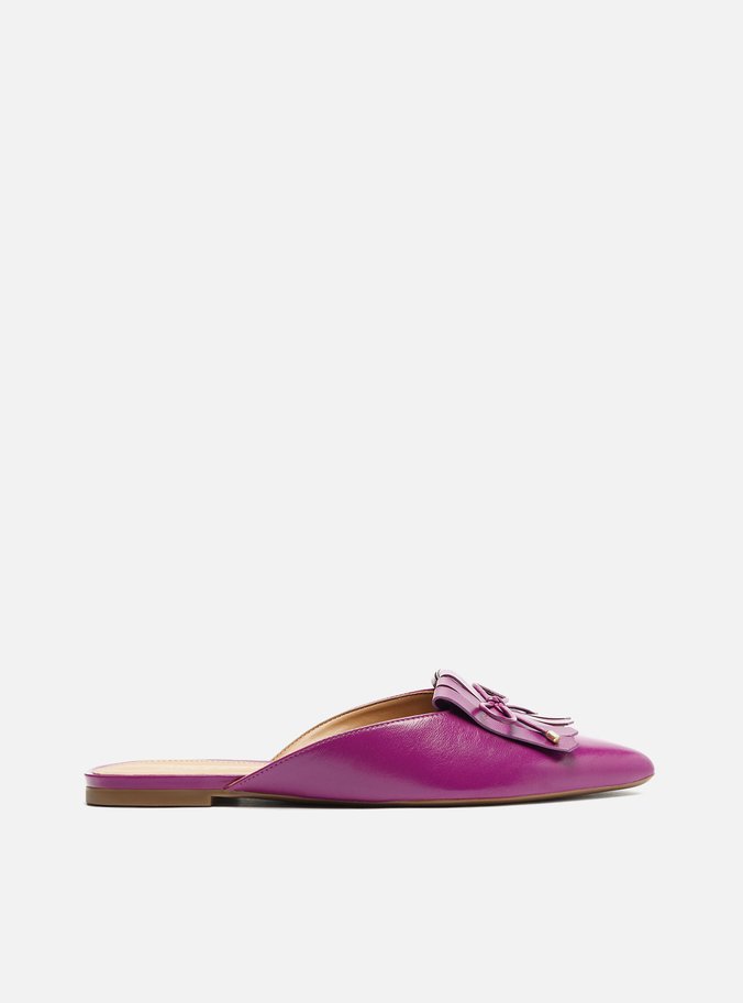 Mule Roxa Couro Tereza