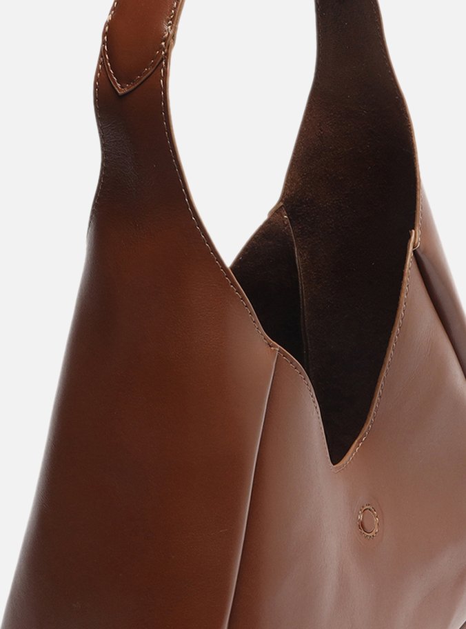 Bolsa Hobo Marrom Couro Kopenhagen Grande
