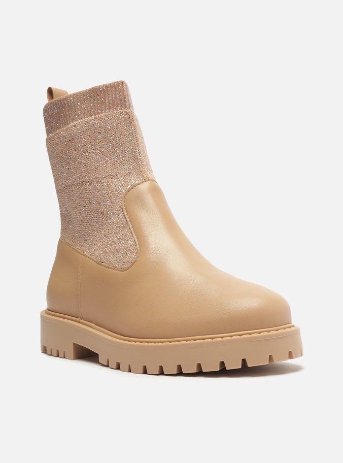 Bota Infantil Nude Cano Médio Knit