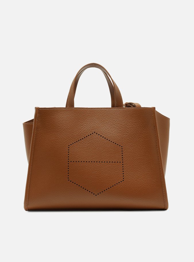 Bolsa Tote Marrom Grande Logo Perfurado