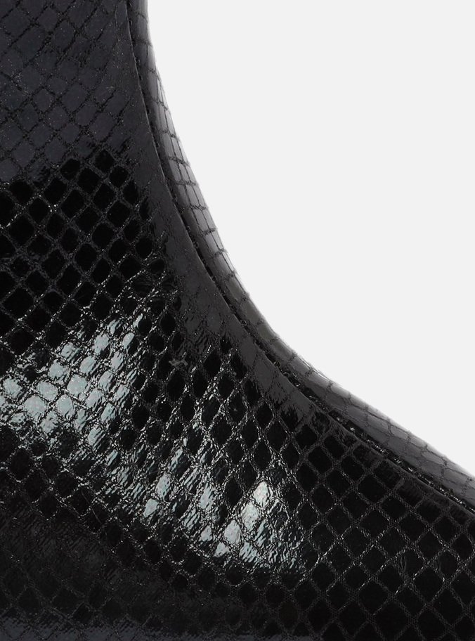 Bota Preta Snake Cano Alto Salto Fino