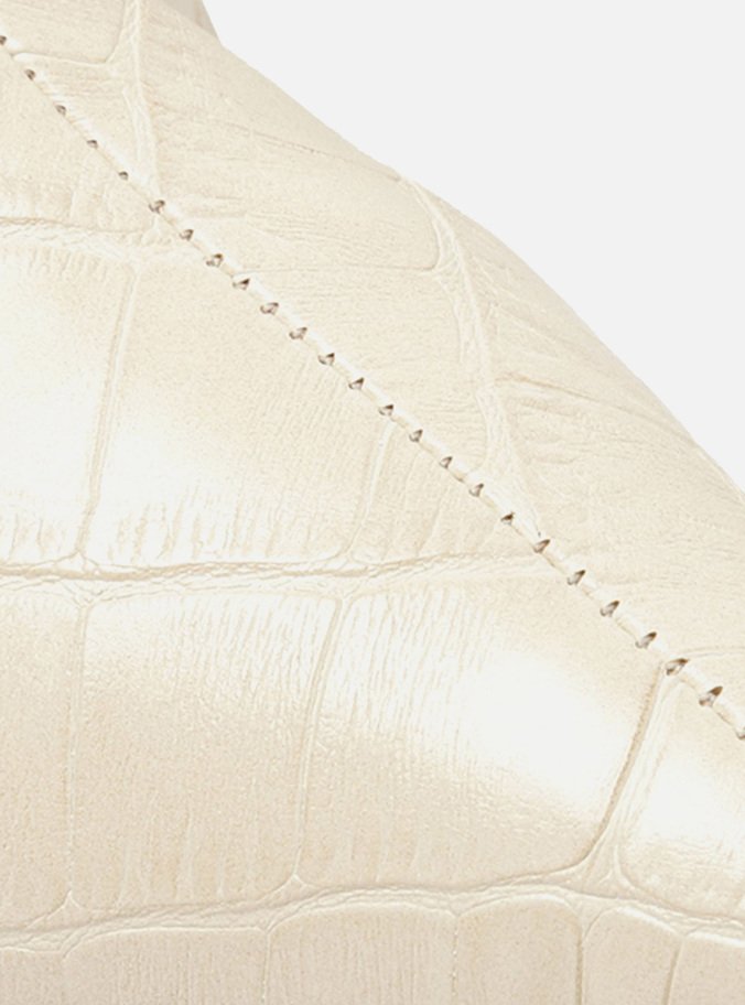 Bota Off-White Croco Cano Longo Salto Fino