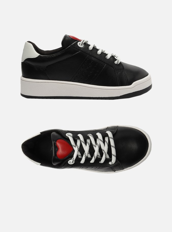 Tênis Infantil Preto Bico Redondo Branco