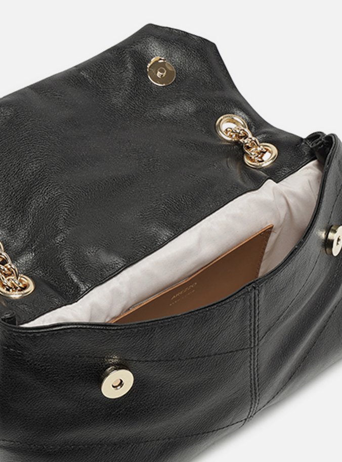 Bolsa Tiracolo Preta Couro Pequena Barbicacho