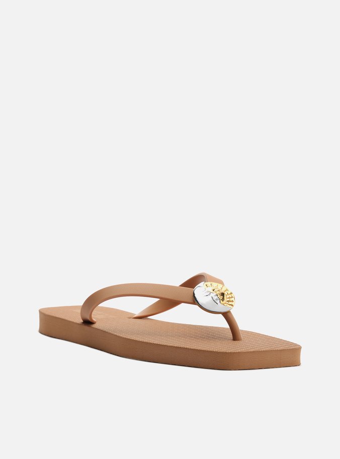 Chinelo de Dedo Marrom Square Tiras